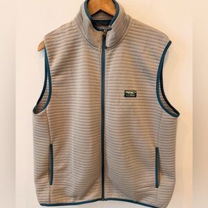 L.L.Bean Quilted Fleece Vest Mens Large Slightly Fitted Gray Full Zip